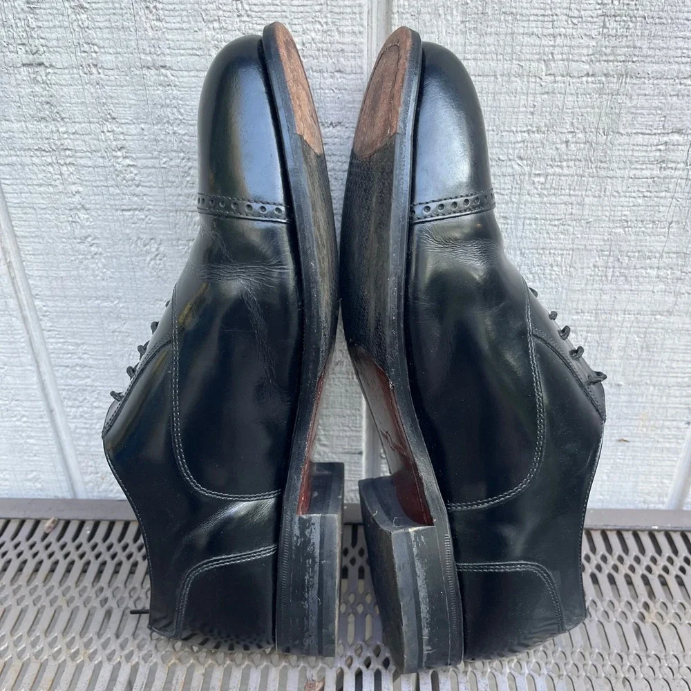 Florsheim Oxford Shoes Men 11 3E Black Leather Cap Toe Brogue 17067-01